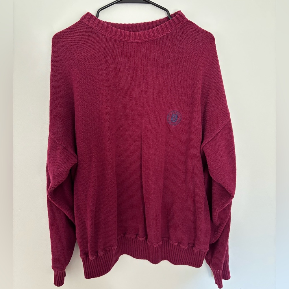 Ralph Lauren Chaps Vintage Maroon Crewneck Sweater Size Large